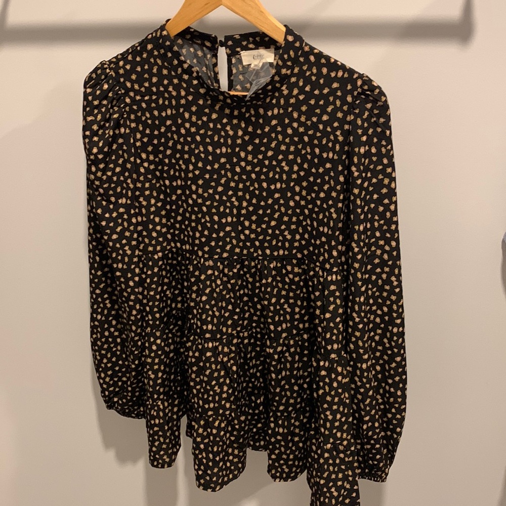 Black Print Maternity Blouse